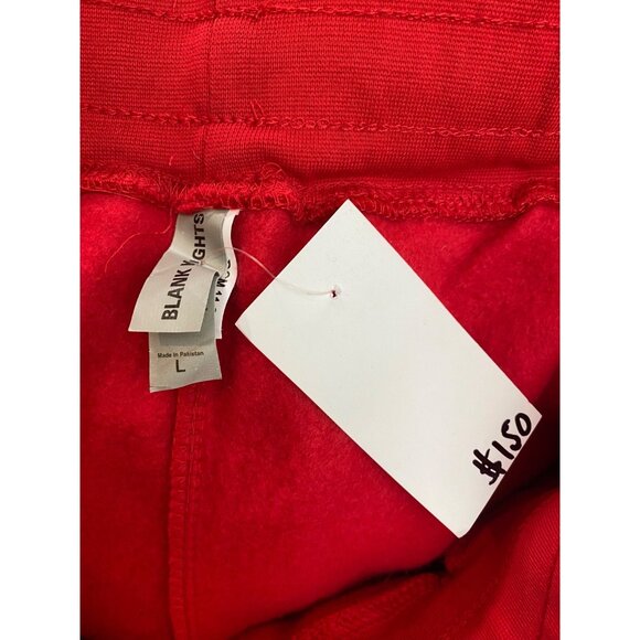 Snow Milk Brooklyn Red Hand Painted Upcylced Sweatpants Size Large New RARE! - Picture 6 of 8